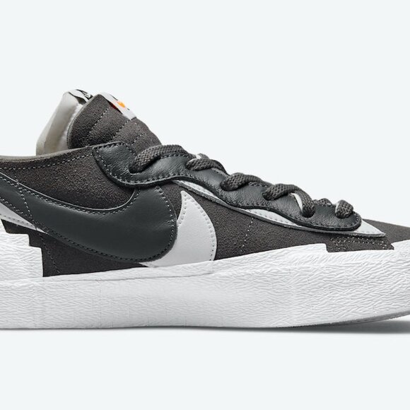 Nike Sacai Blazer Low Men's Sz 11 Iron Grey DD1877-002 White NEW 2021 Bl… - Picture 4 of 9